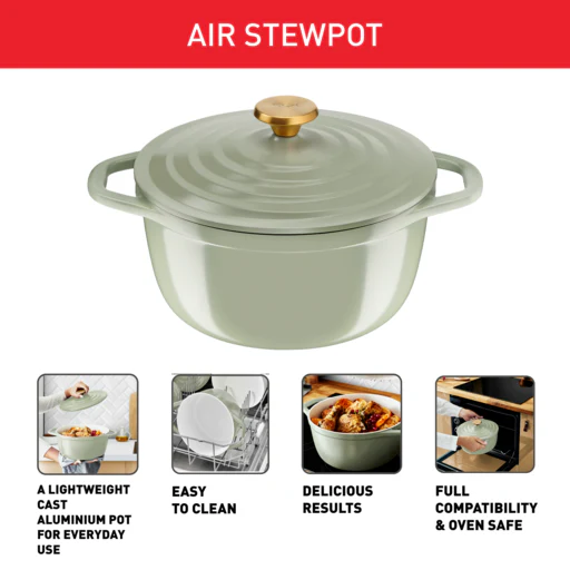 Tefal Air Stewpot 24cm W/Lid (Lichen) - Image 3
