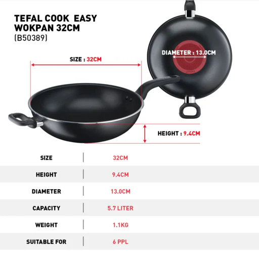 Tefal Cook Easy Wokpan 32cm - Image 11